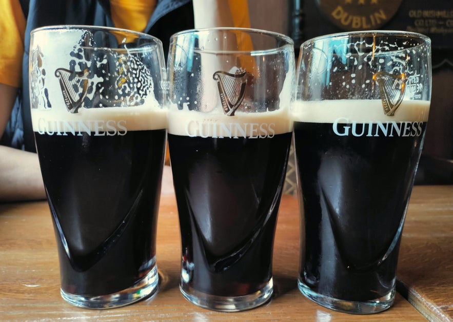Three pints of Guinness at The Irishman Pub in Reykjavik after the split the G challenge.