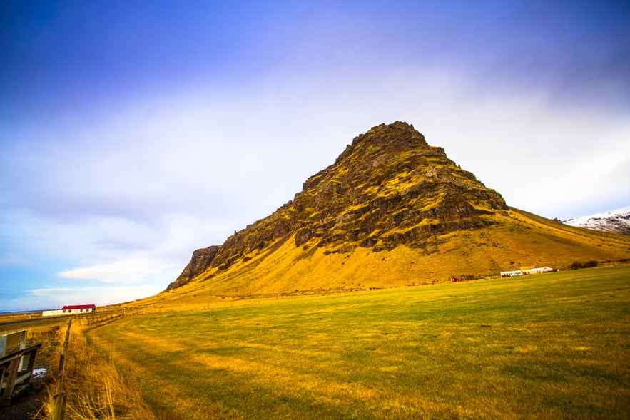 Eyjafjallajokull, one of the smaller ice caps of Iceland, on a clear summer day.