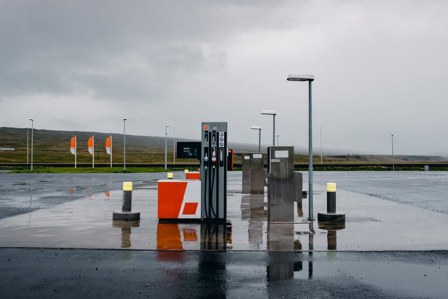 A gas station in the Westfjords, Iceland.
