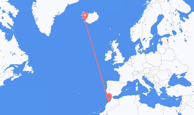 Casablanca til Reykjavik