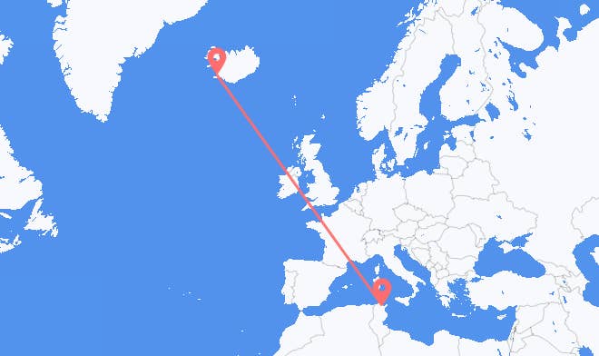 Tunis til Reykjavik