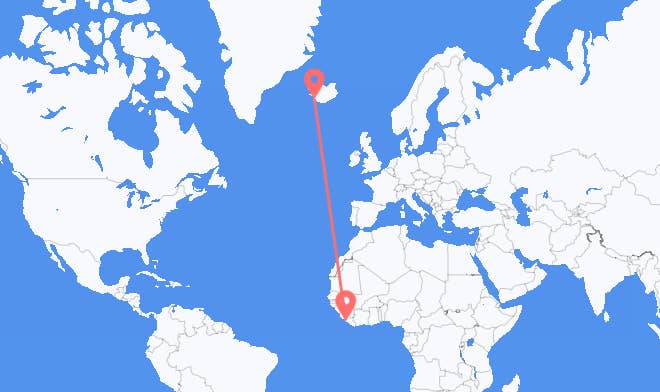 Monrovia nach Reykjavik