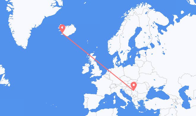Beograd til Reykjavik
