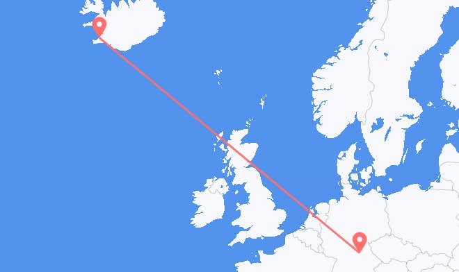 Nürnberg nach Reykjavik