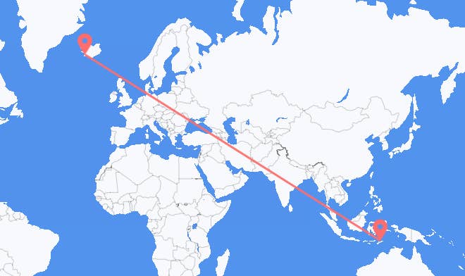 Dili to Reykjavik