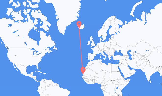Nouakchott to Reykjavik