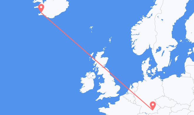 München nach Reykjavik
