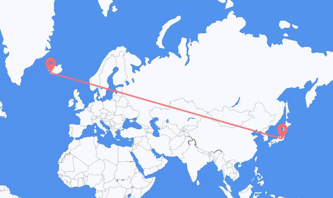 Tokyo to Reykjavik