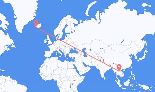 Vientiane to Reykjavik