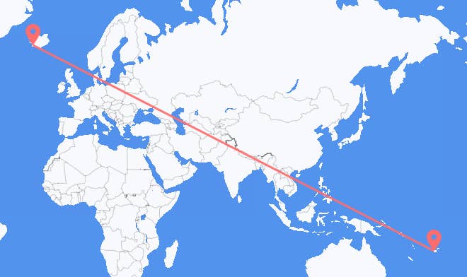 Nadi to Reykjavik