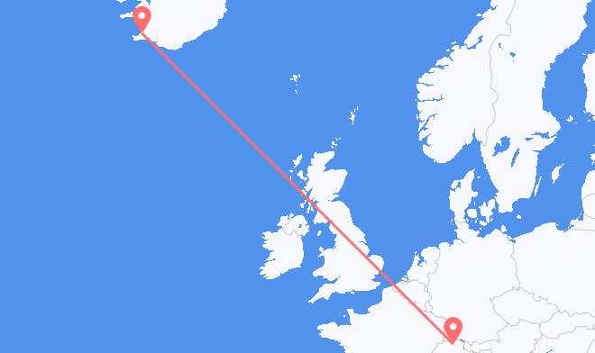 Zürich til Reykjavik