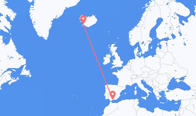 Málaga a Reikiavik