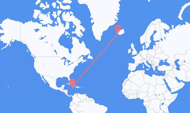 Montego Bay to Reykjavik
