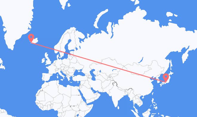 Nagoya to Reykjavik