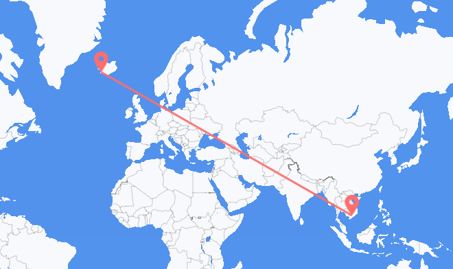 Ho Chi Minh City to Reykjavik