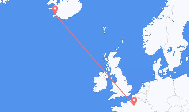 Frankrig til Island