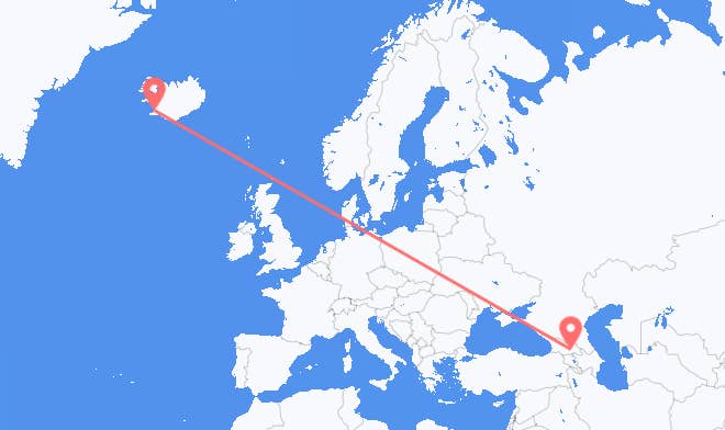Tbilisi til Reykjavik