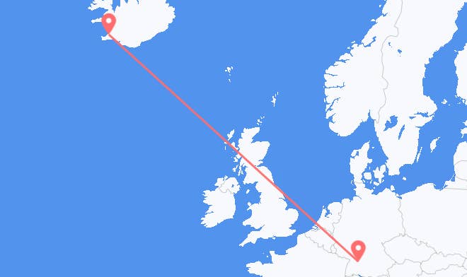 Stuttgart nach Reykjavik