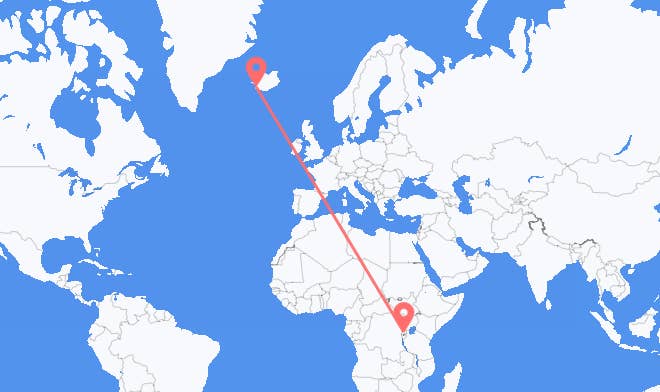 Kigali vers Reykjavik