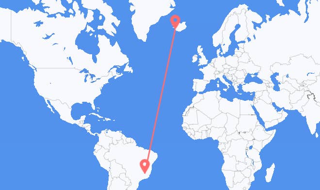 Belo Horizonte a Reikiavik
