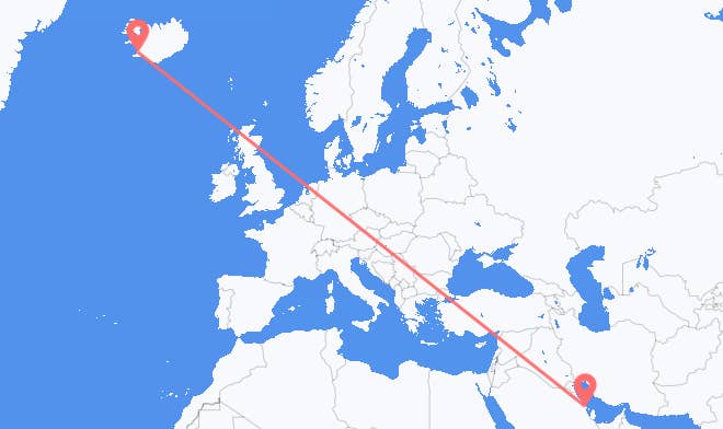 Dammam to Reykjavik