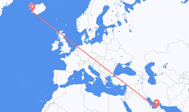 Abu Dhabi to Reykjavik