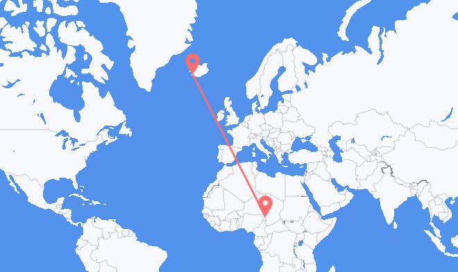 NDjamena vers Reykjavik