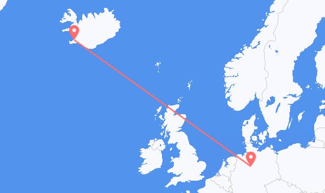 Hannover nach Reykjavik