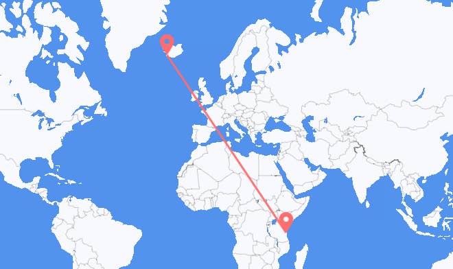 Dar es Salaam to Reykjavik