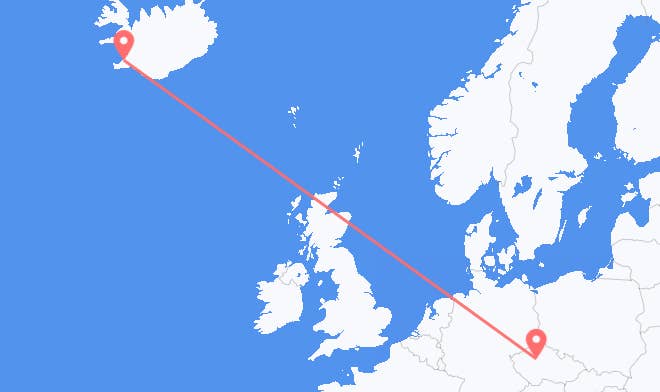 Prague to Reykjavik