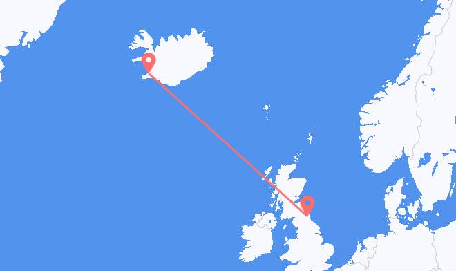 Newcastle upon Tyne to Reykjavik