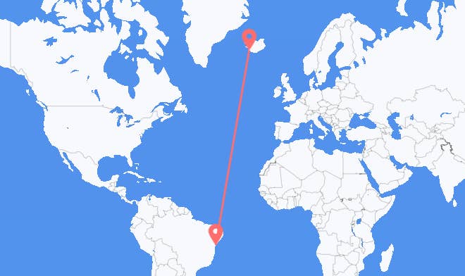 Salvador a Reikiavik