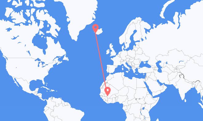 Bamako vers Reykjavik