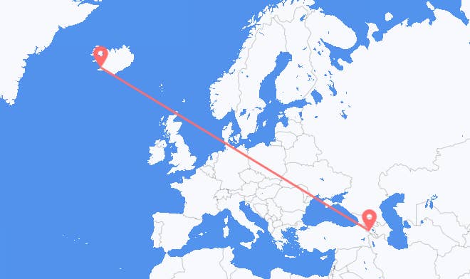 Jerevan til Reykjavik