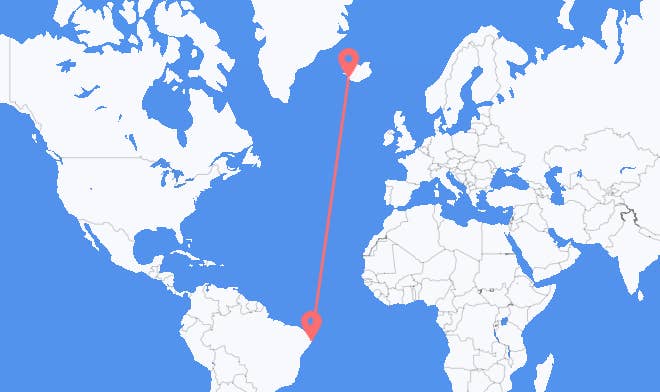 Recife a Reikiavik