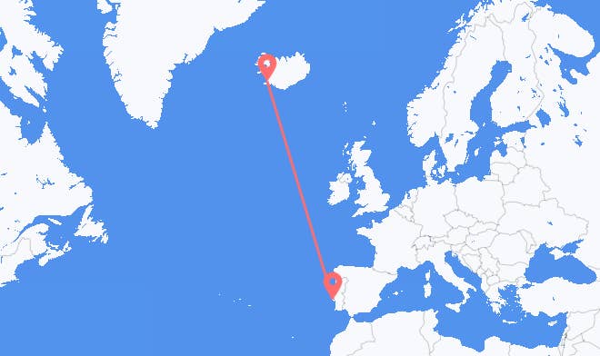 Lisbon to Reykjavik