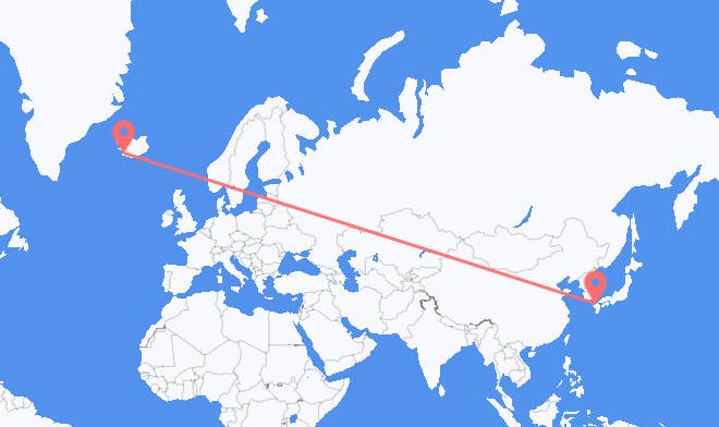 Fukuoka to Reykjavik