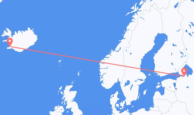 Saint Petersburg to Reykjavik