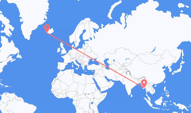 Yangon to Reykjavik